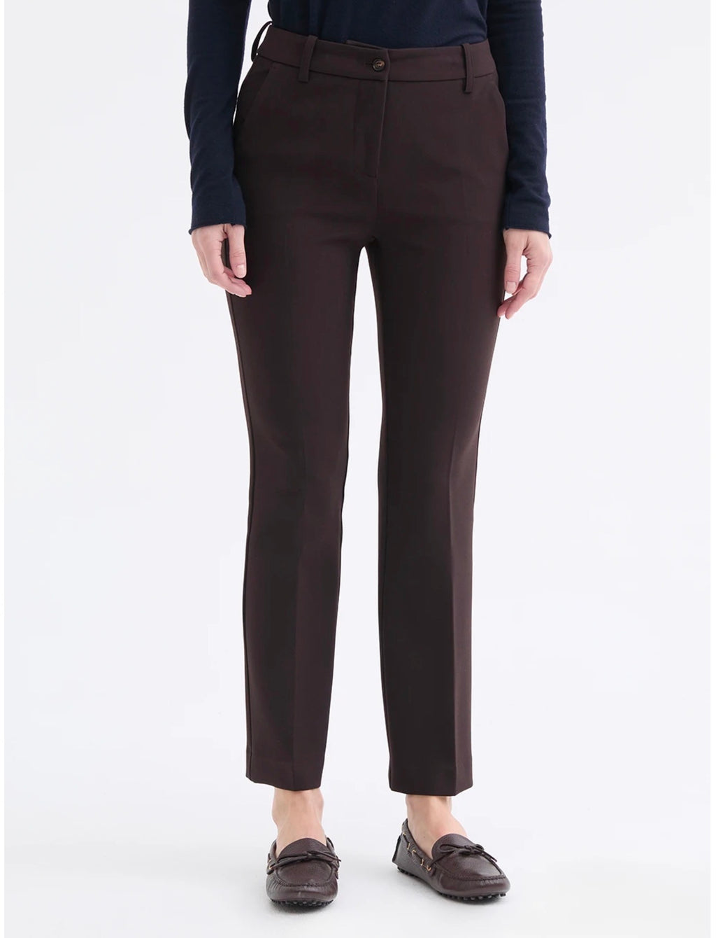 Burgundy Slightly Flared Trousers