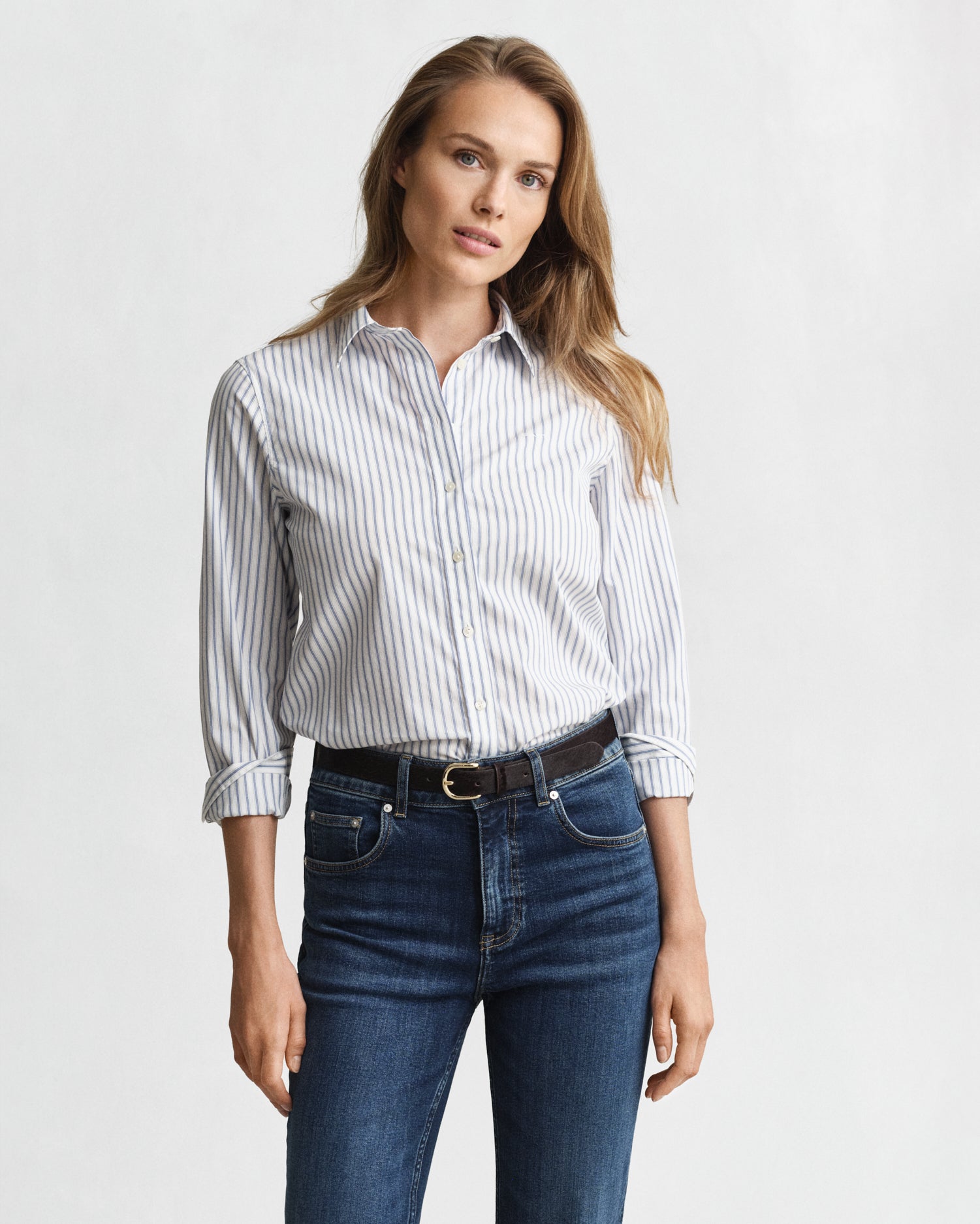 The Classic Poplin Eggshell Stripe Shirt