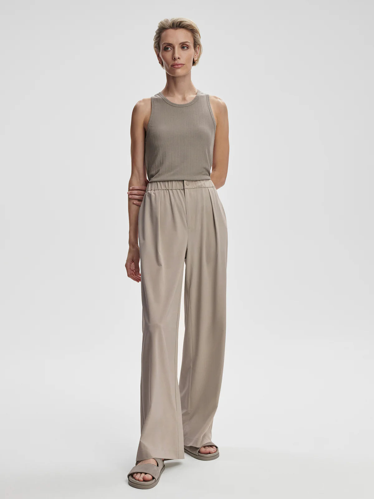 Kayson Wide Leg Pant Taupe 29.5"