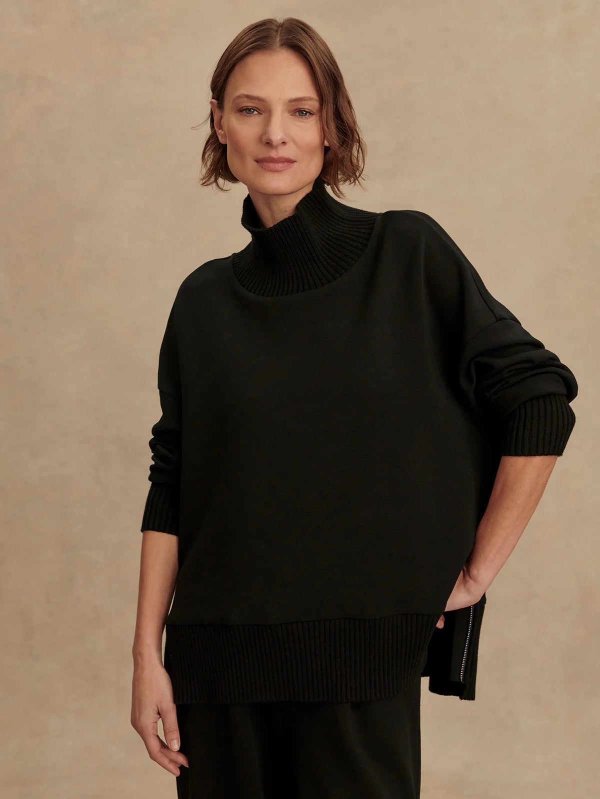 The Barker High Neck Black Sweat