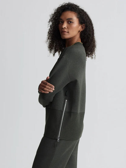 Lowry Longline Sweat - Olive Marl