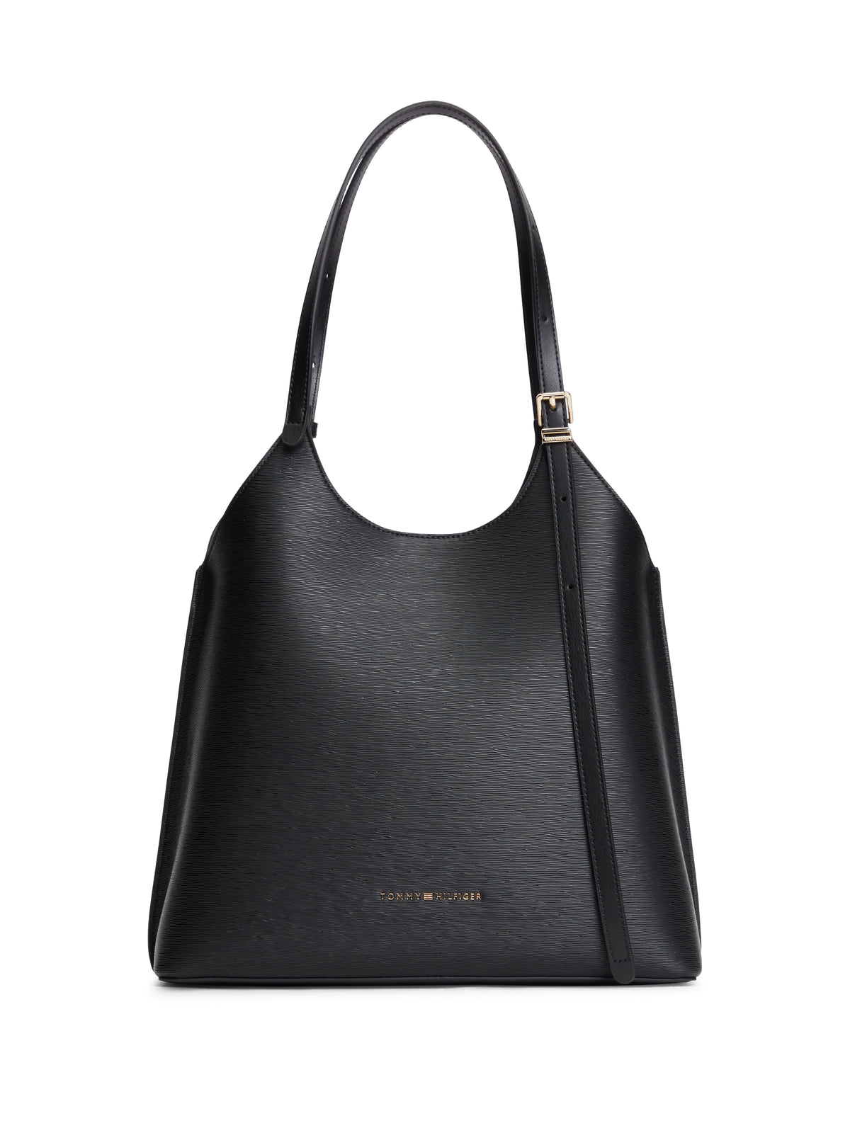 TH Black Modern Shoulder Tote Bag