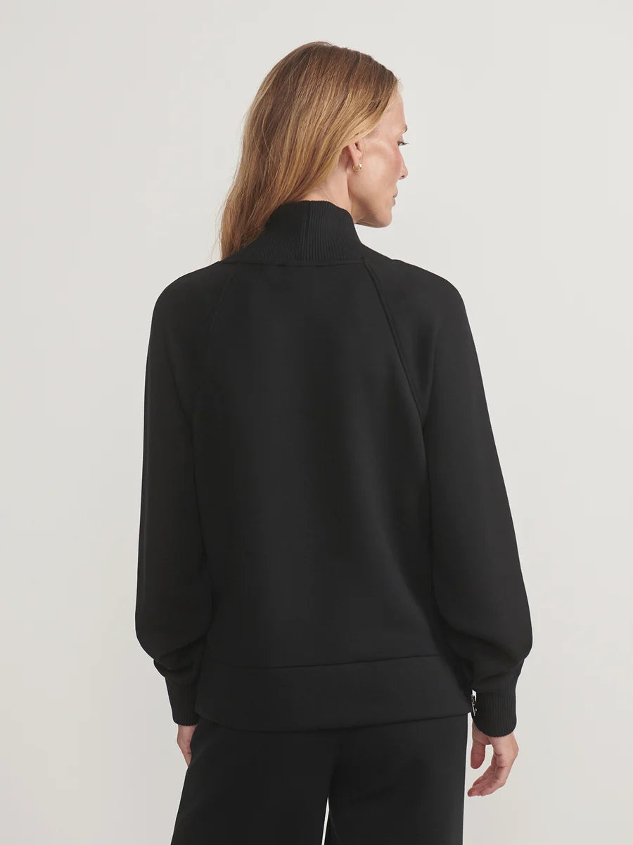 Macie Black Zip-Hem Sweater