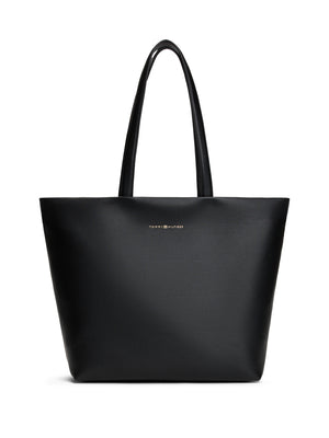 The Logo Tape Black Midi Tote Bag
