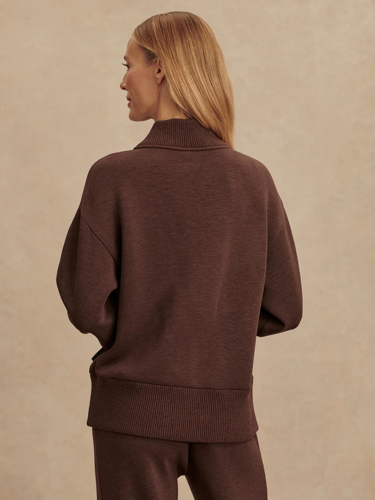 The Sally Coffee Bean Half-Zip Sweat