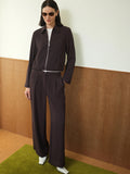 Vinnie Tailored Brown Zip Through Blouson Jacket
