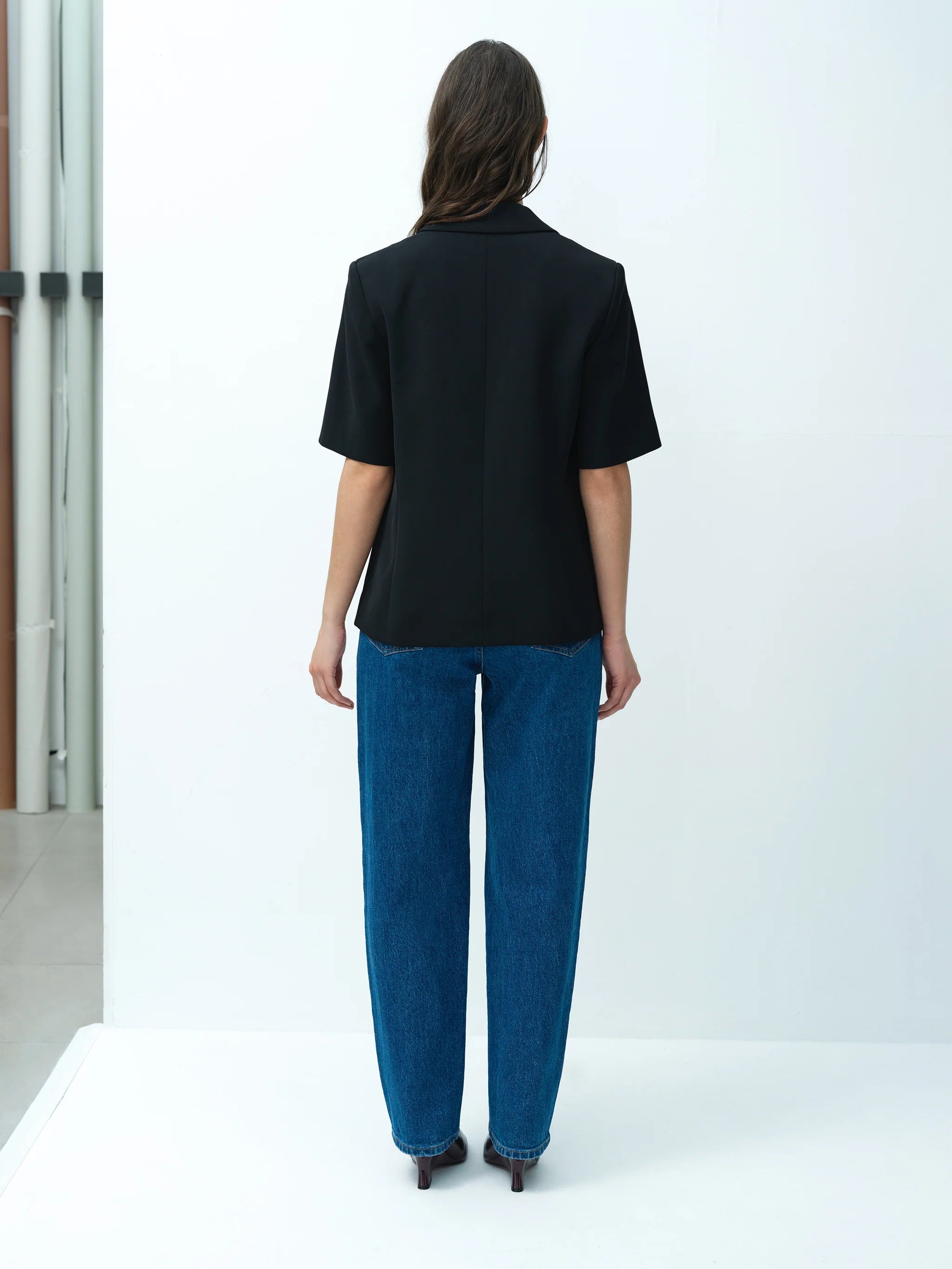 Vinnie Black Tailored Short Sleeve Blazer