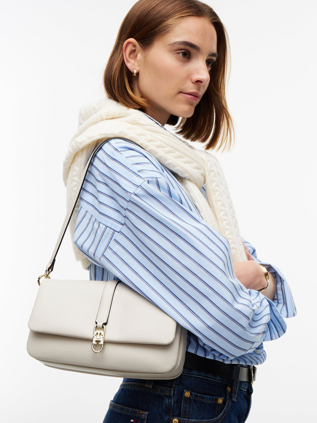 The TH Flap Icon Cream Bag