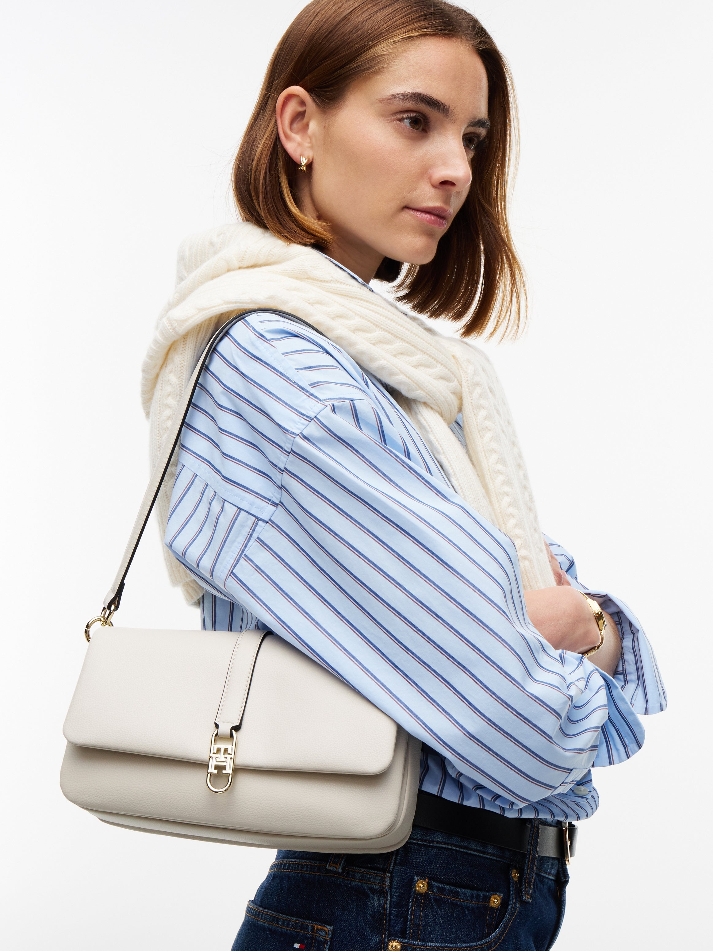 The TH Flap Icon Cream Bag