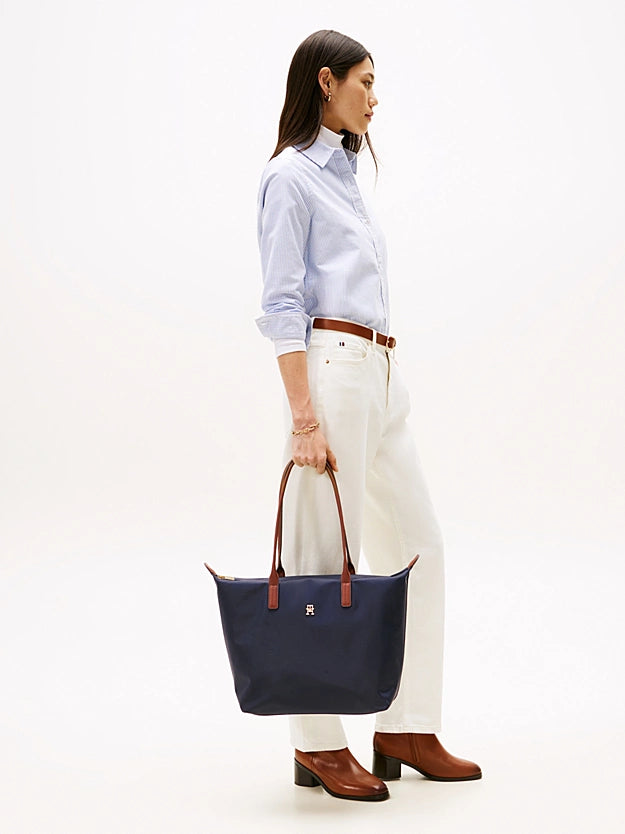 TH Monogram Tote Navy Bag