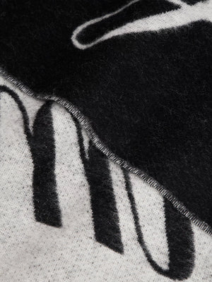 Pure Wool Script Black Logo Scarf