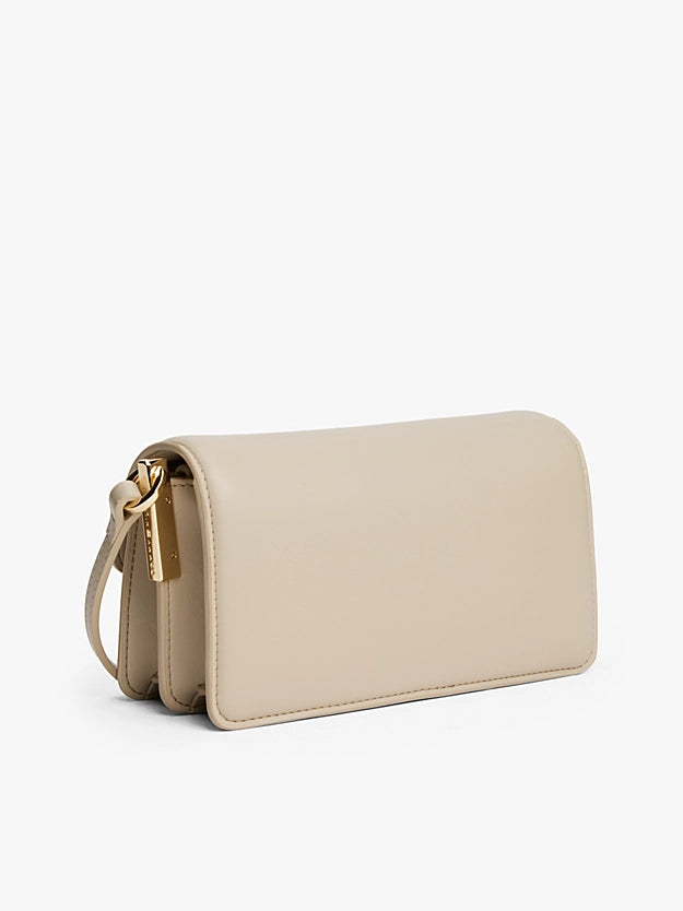Heritage Flap Closure Cream Crossbody Bag