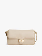 Heritage Flap Closure Cream Crossbody Bag