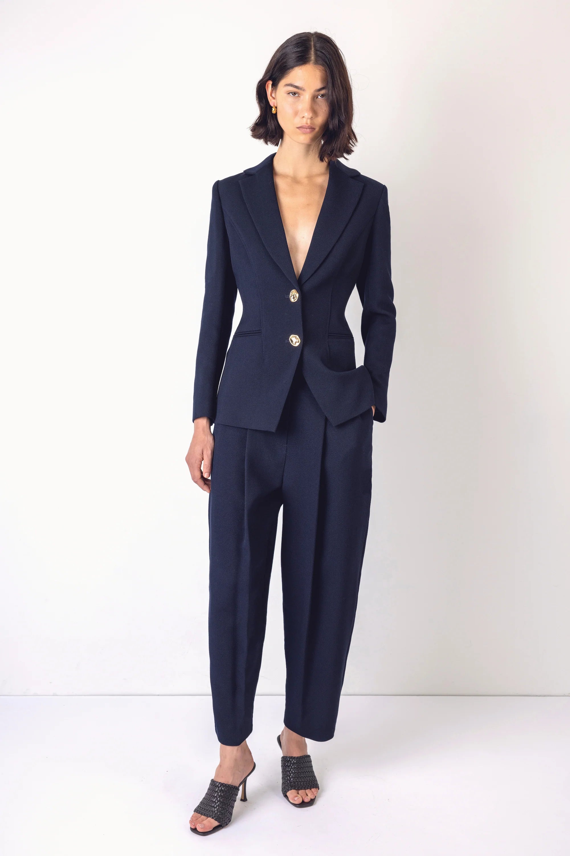 The Greta Navy Structure Trouser