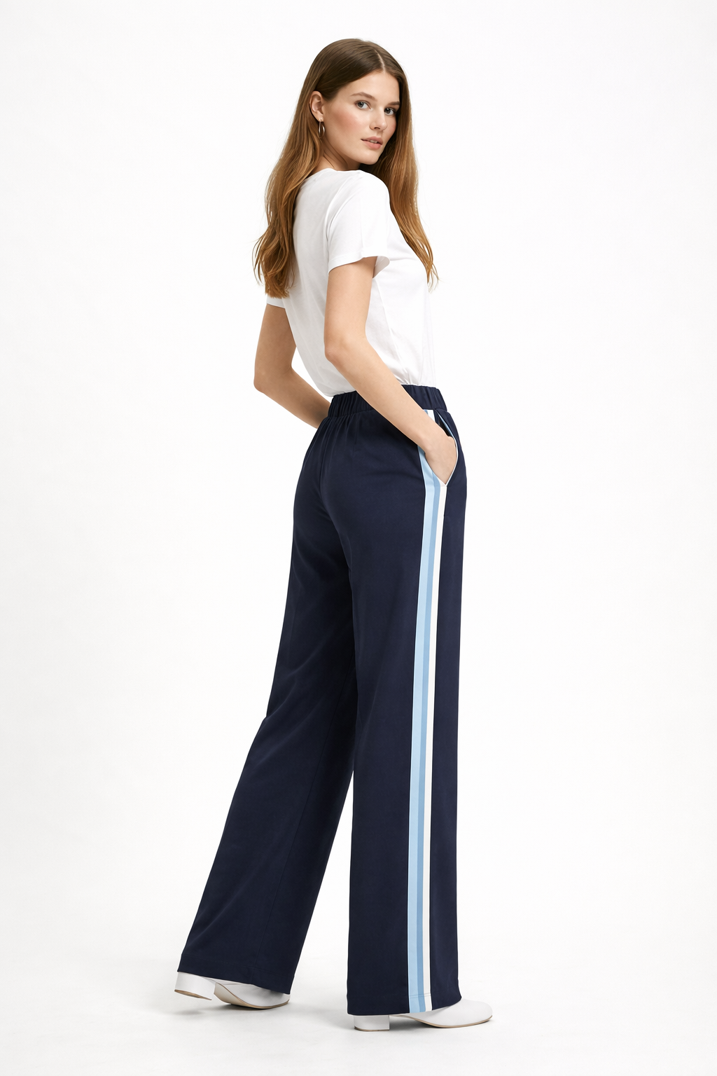The Stripe Detail Wide Leg Trouser