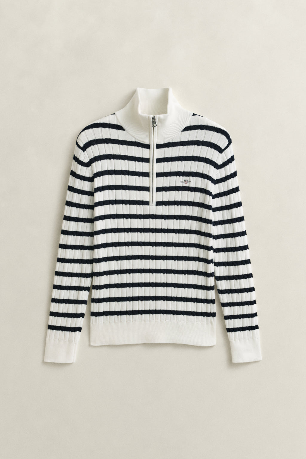 The Stretch Half Zip Stripe Cable