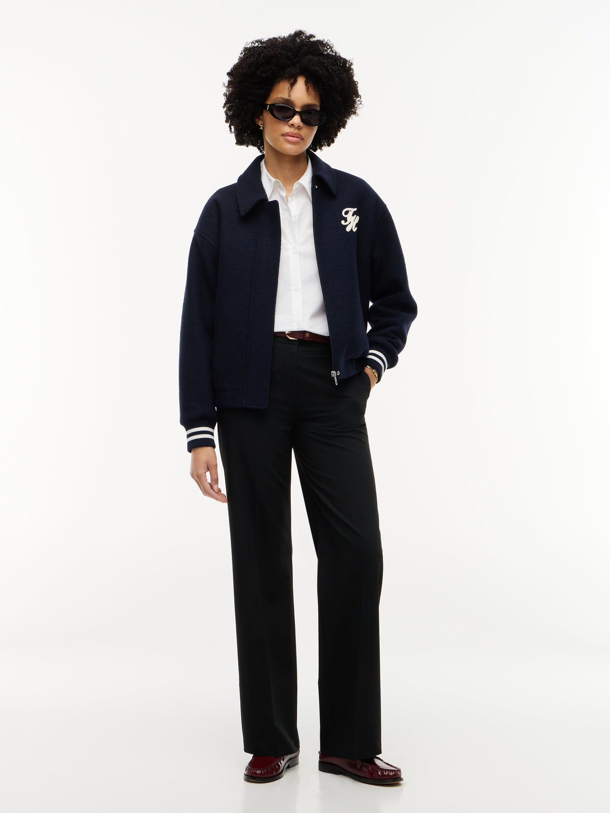 Viscose Blend Black Straight Trousers