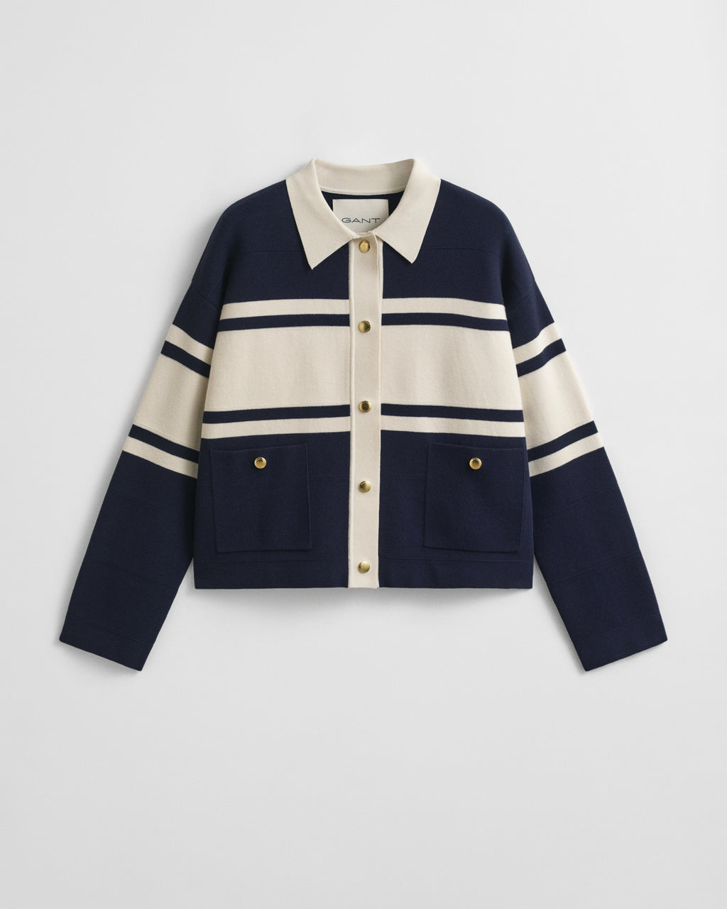 The Navy Cream Colour Block Cardigan