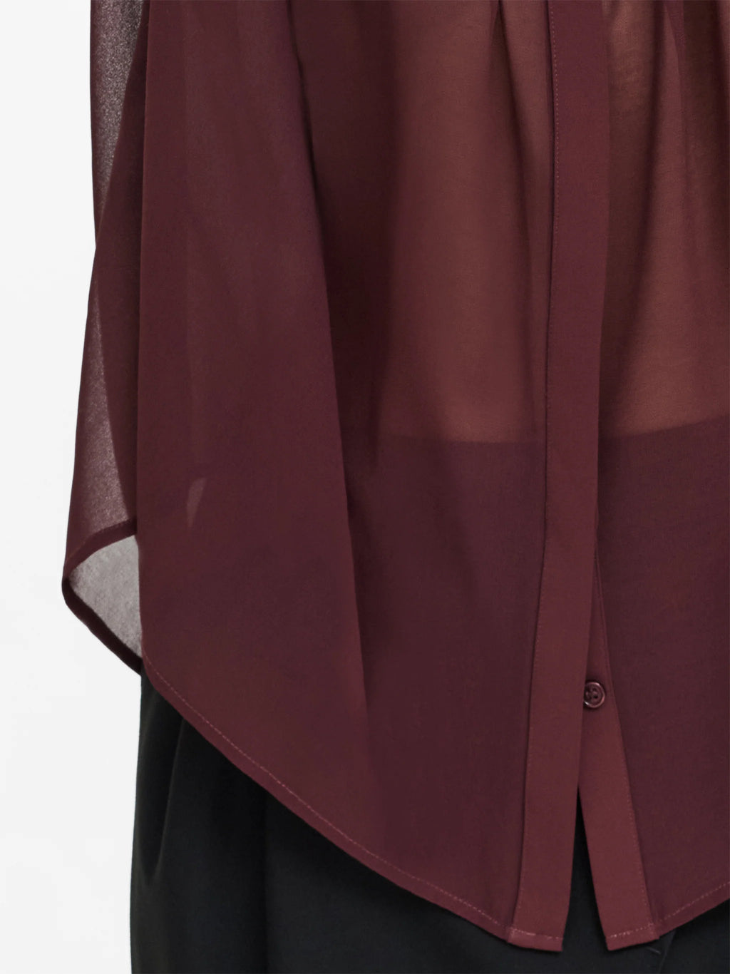 Arezzo Burgundy Sheer Wide Shoulder Shirt