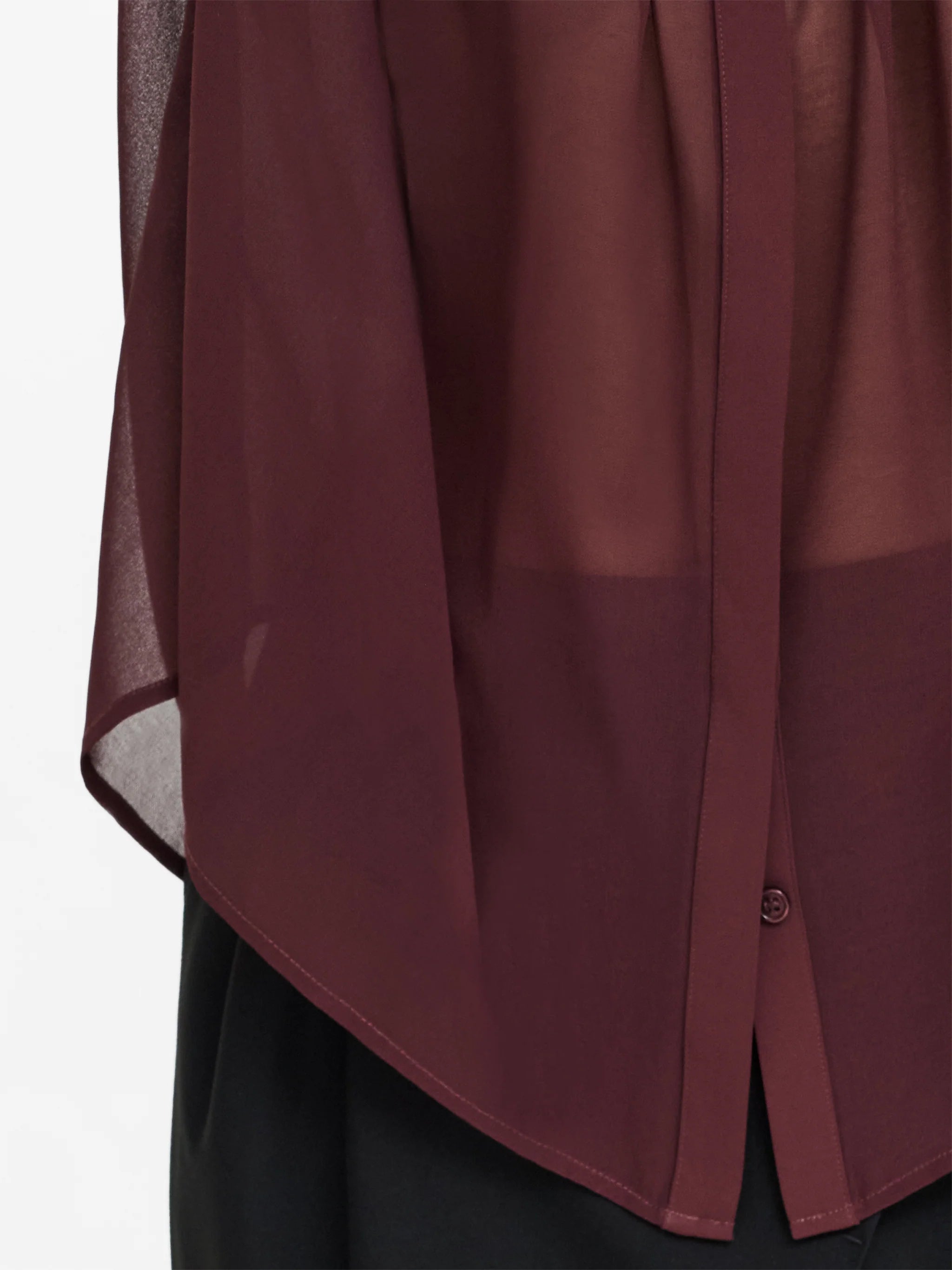 Arezzo Burgundy Sheer Wide Shoulder Shirt