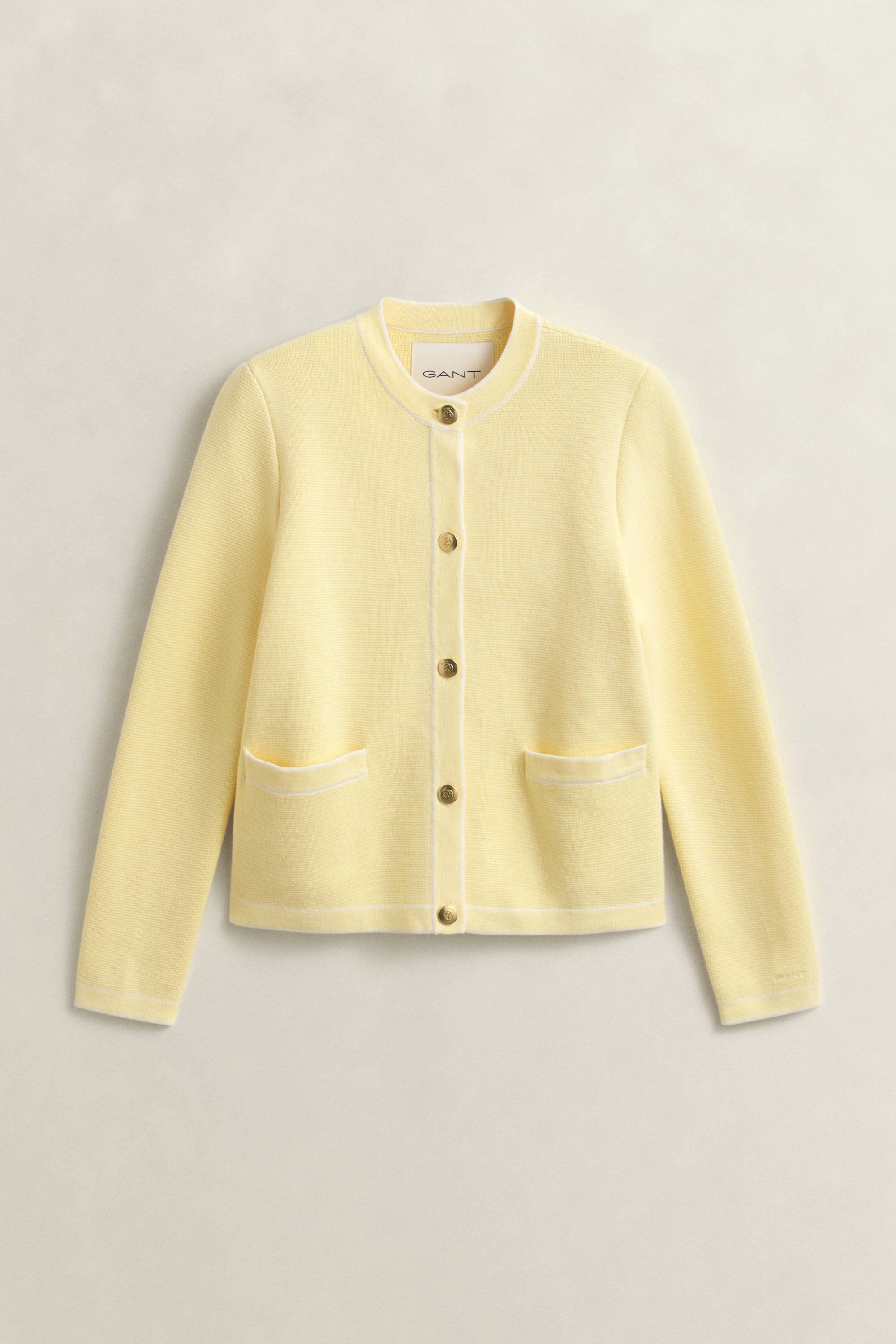Vanilla Yellow Cotton Button Cardigan