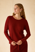 The Burnt Burgundy Ribbed Knit