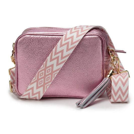 Crossbody Strap Pink Diamond Chevron