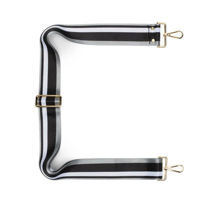 Crossbody Strap Black/Sliver/White Stripe
