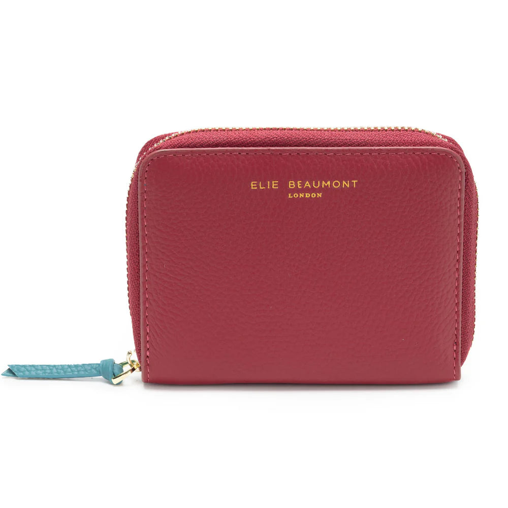 Zipper Purse Burgundy and Teal