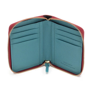 Zipper Purse Burgundy and Teal