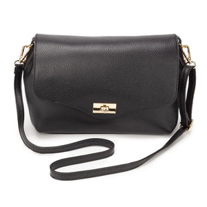 Twist Clasp Black Crossbody Bag