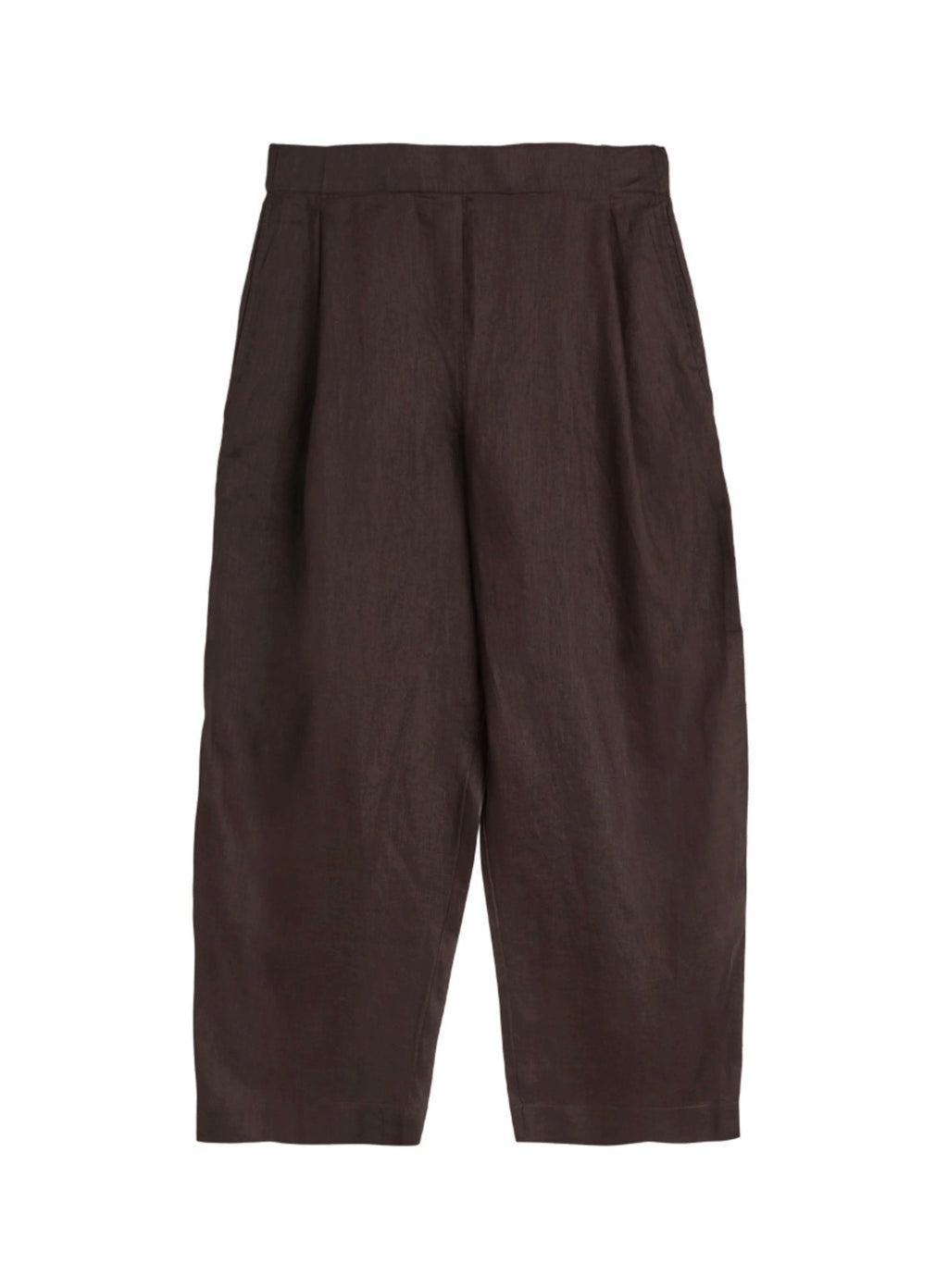 The Arwa Chocolate Brown Linen Trouser