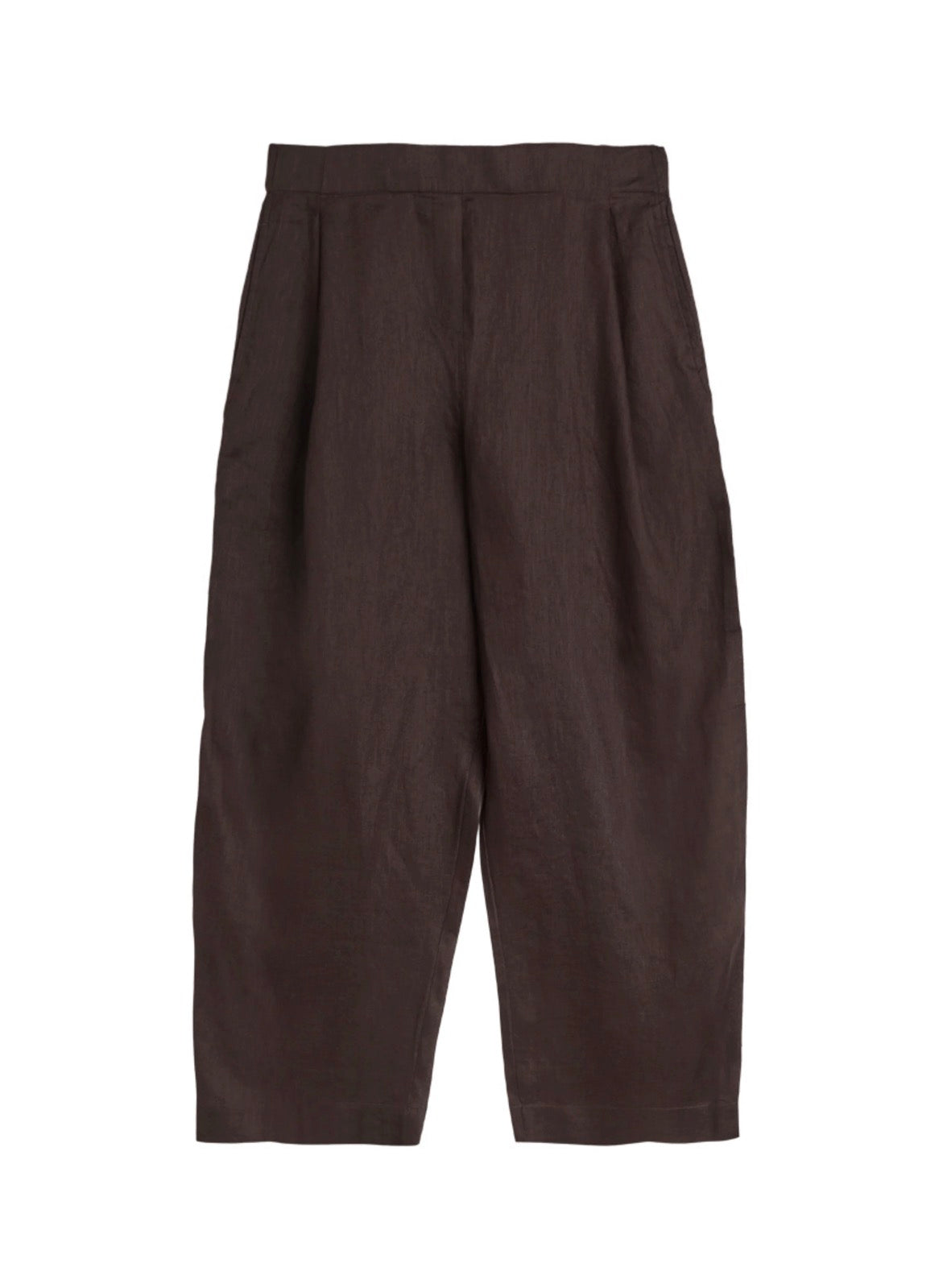The Arwa Chocolate Brown Linen Trouser