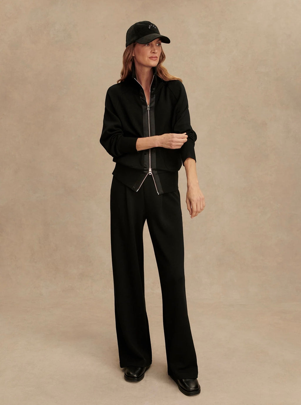 Black Roxbury Zip-Through Sweat