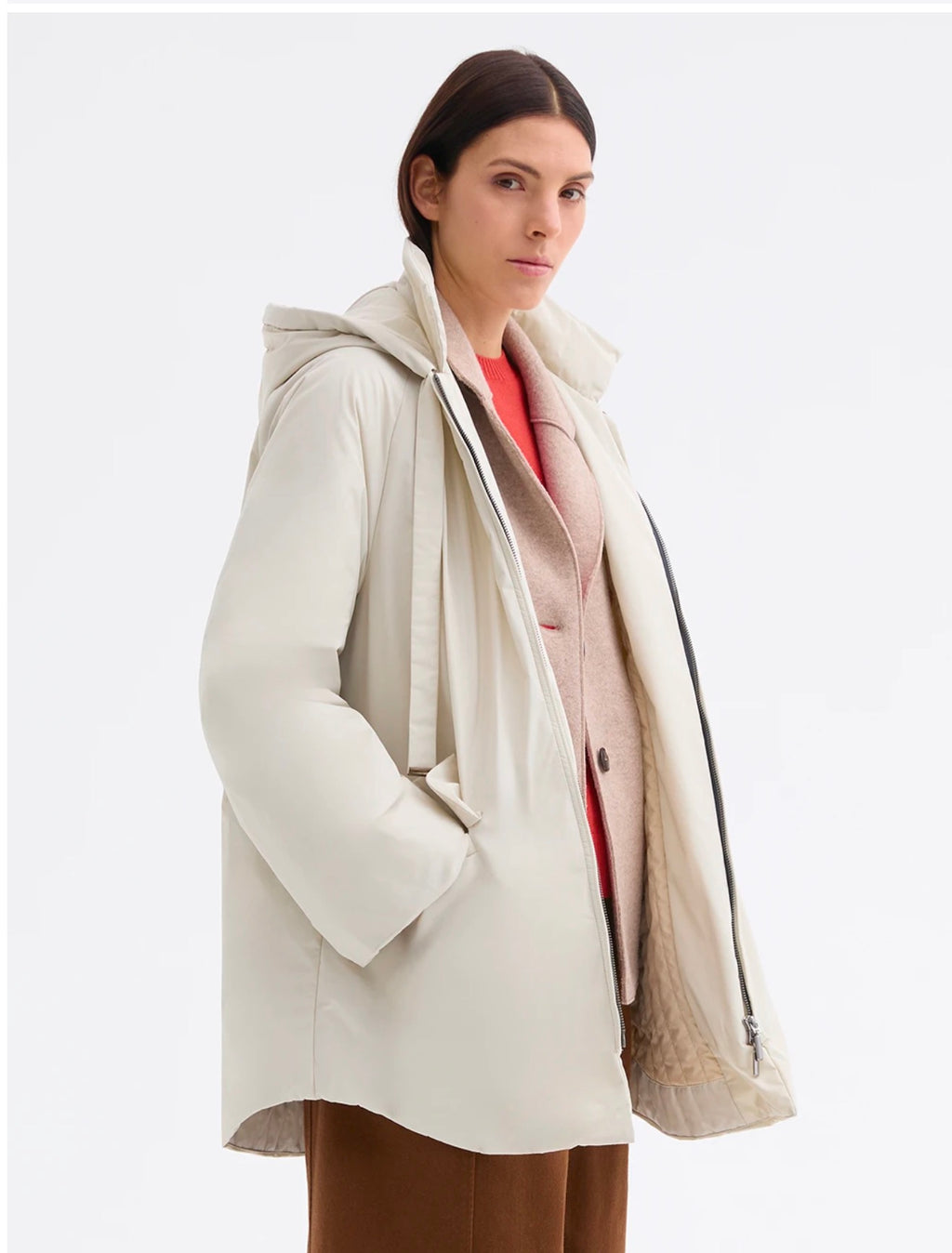 Tech Material Lined Vanilla Peacoat