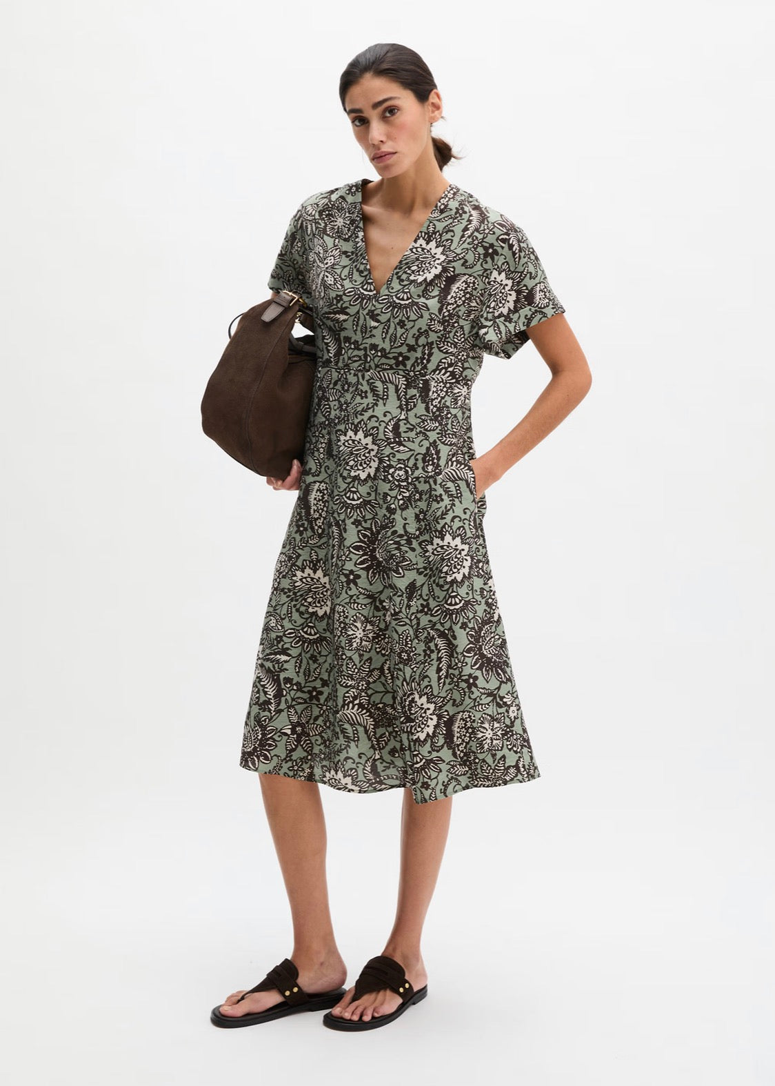 The Printed Viscose Crinkle Dress