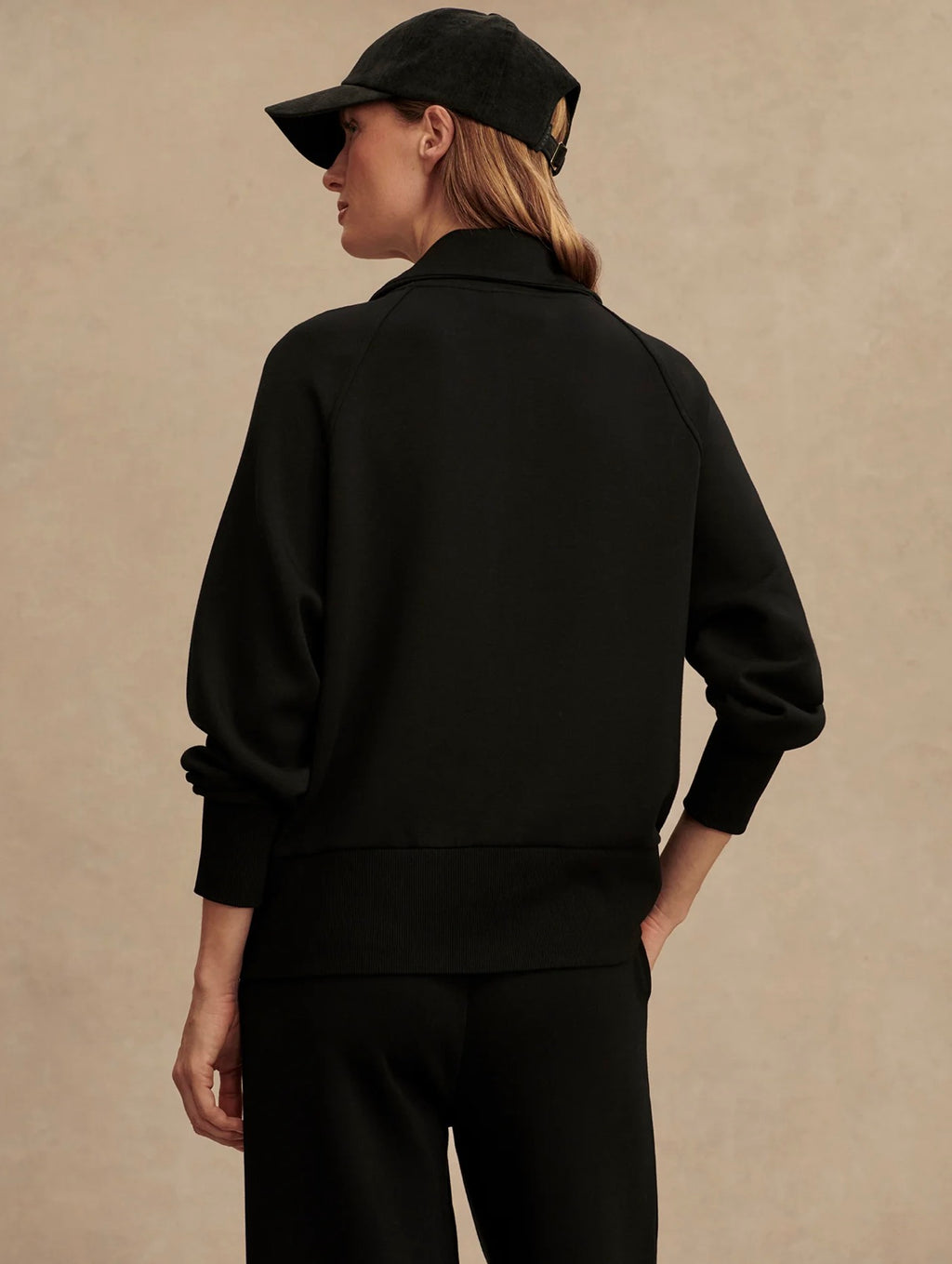 Black Roxbury Zip-Through Sweat