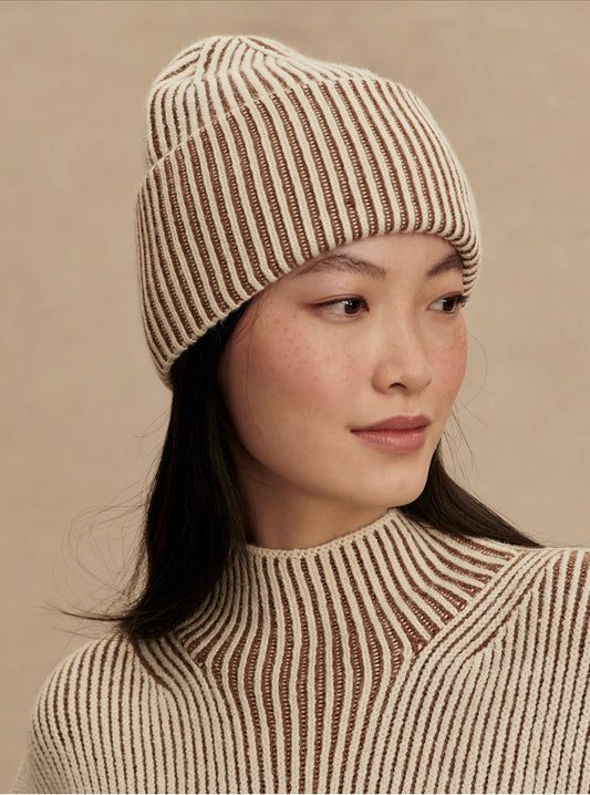 Dionne Ribbed Coco Dust Beanie
