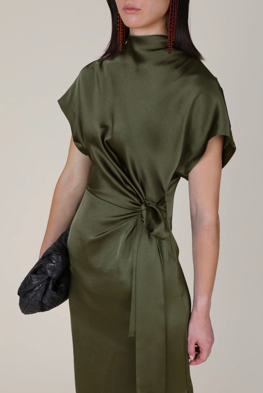 Rabia Green Side Tie Dress
