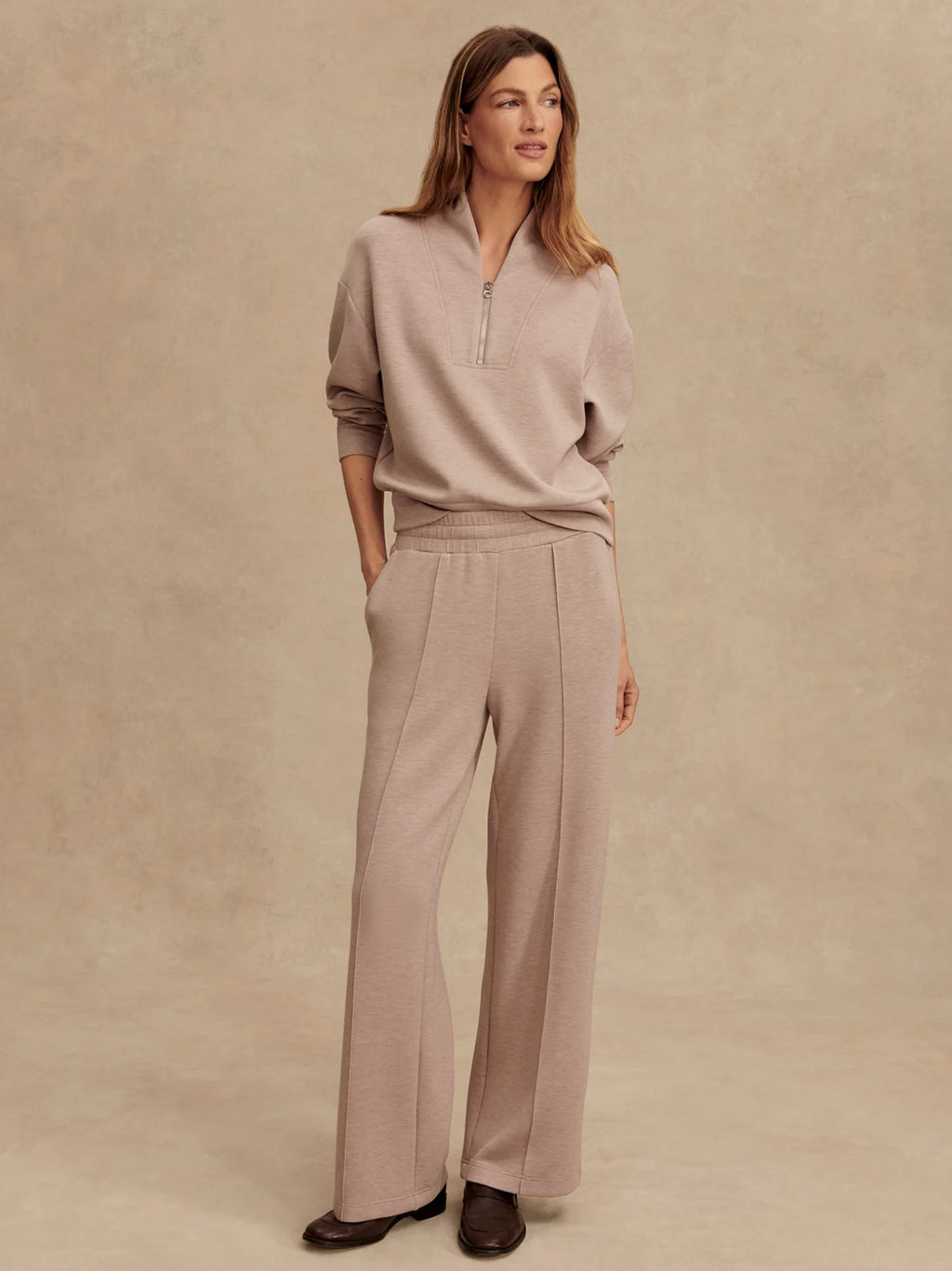 The Taupe Marl Wide Leg Pant 30"