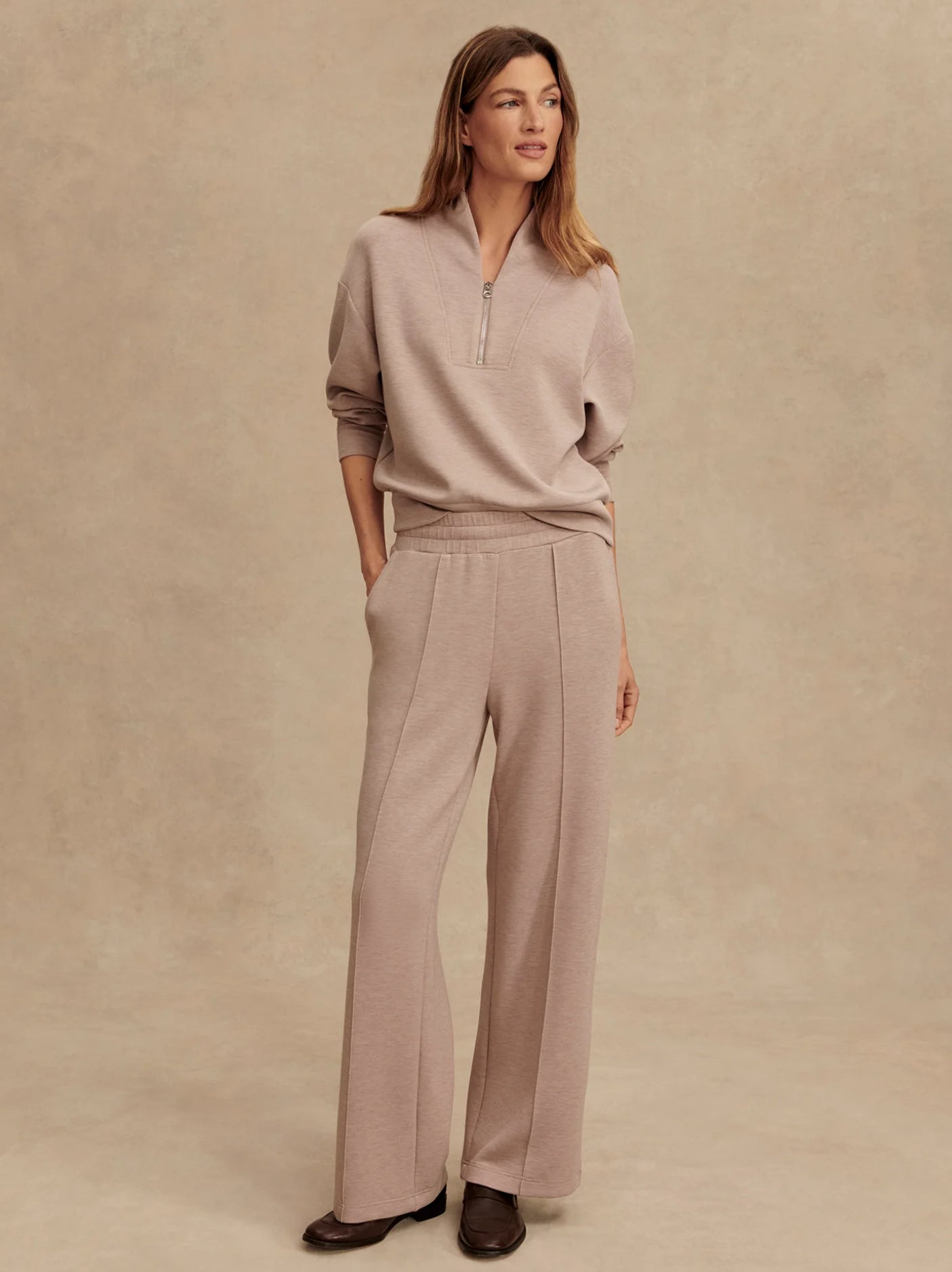The Taupe Marl Wide Leg Pant 30"