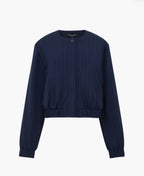 Alia Pinstripe Bomber Jacket