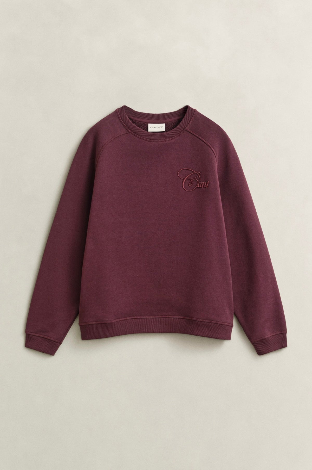 GANT Tonal Script Darkened Wine Sweatshirt