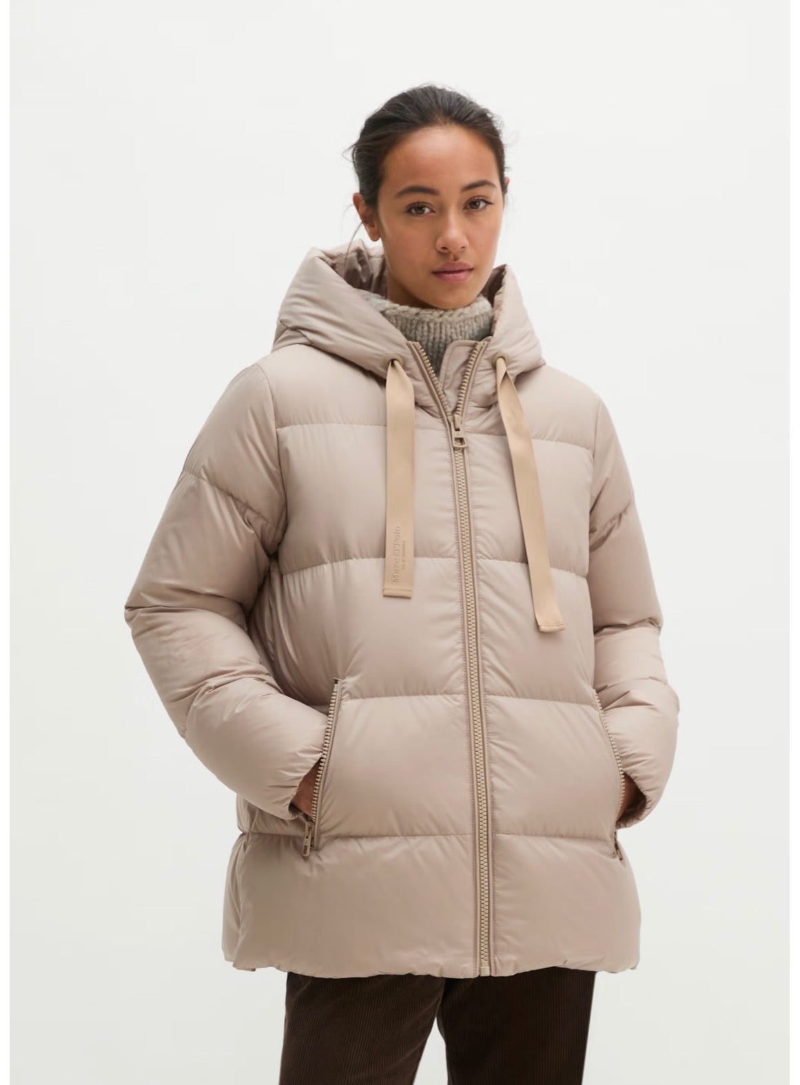 MOP Function Earthy Taupe Quilted Jacket