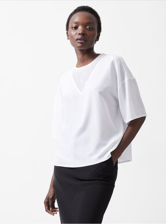 White Caprina Crepe Top