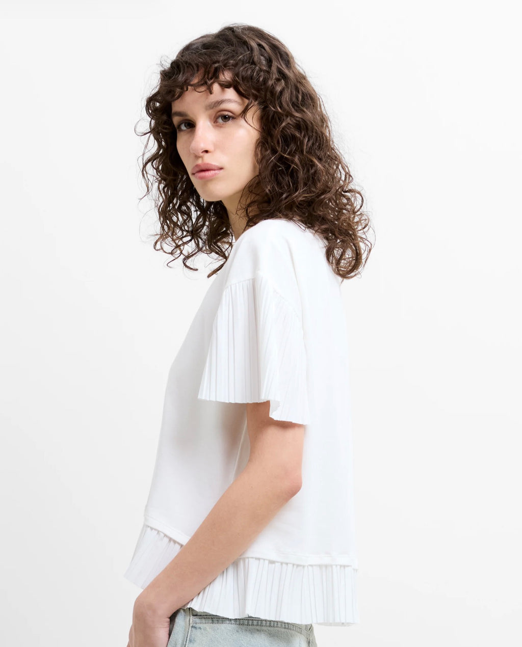 The Rallie Plisse Trim T-Shirt