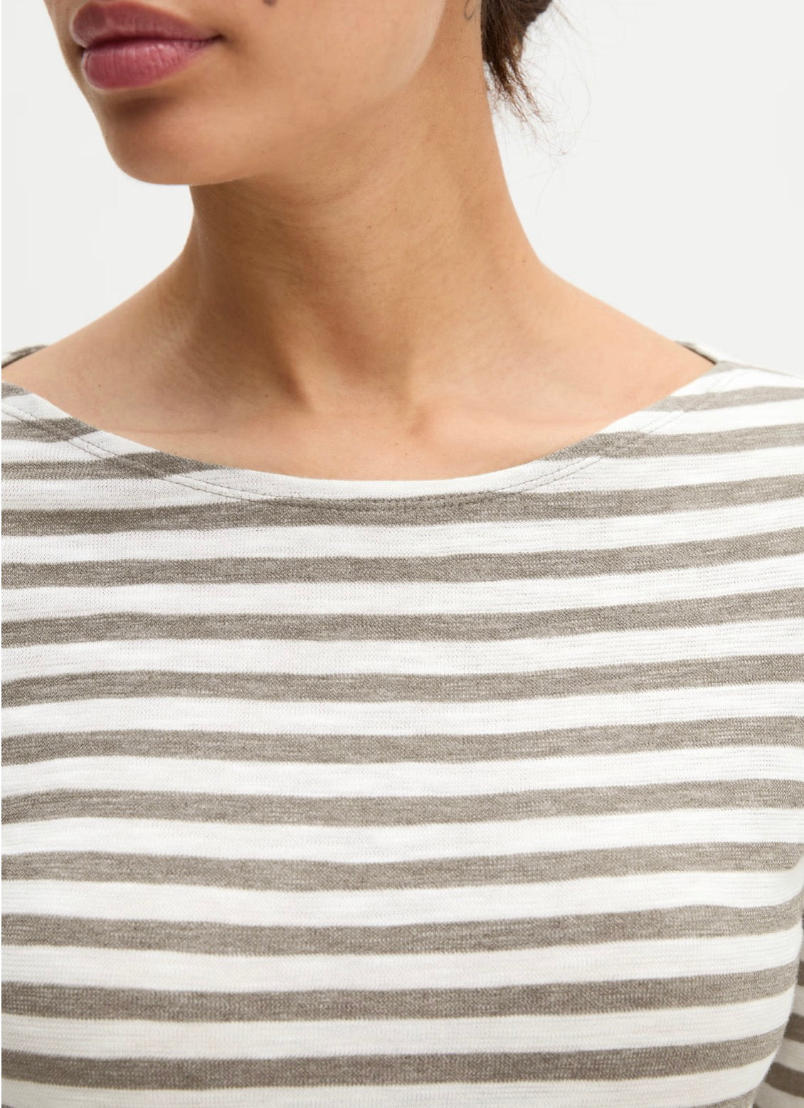 The Multi Grey Stripe Jersey Top