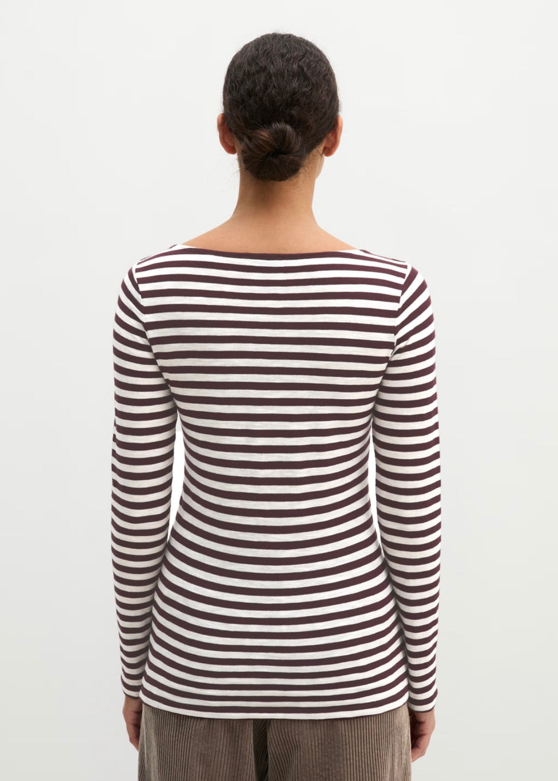 The Multi Dark Cherry Stripe Jersey Top