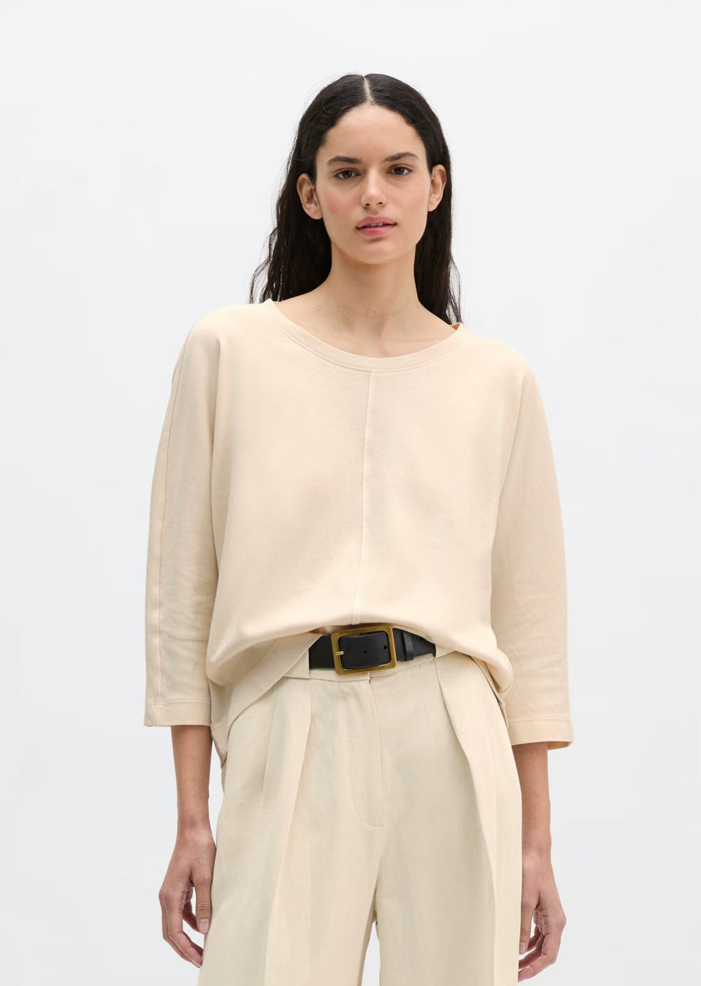 The Cream 3/4 Sleeve Oversized Tee