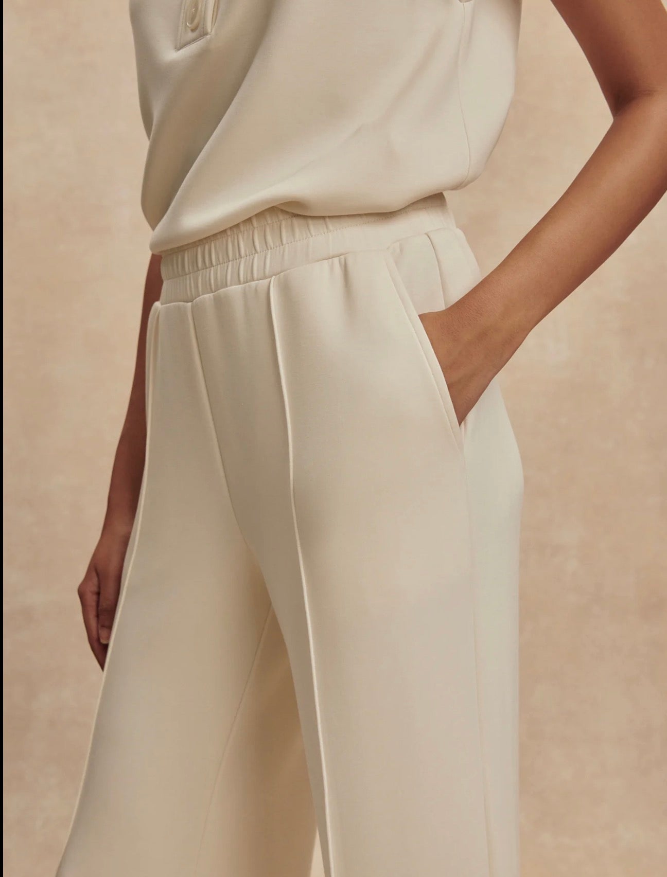 The Wide Leg Pristine Cream Bottoms 28”